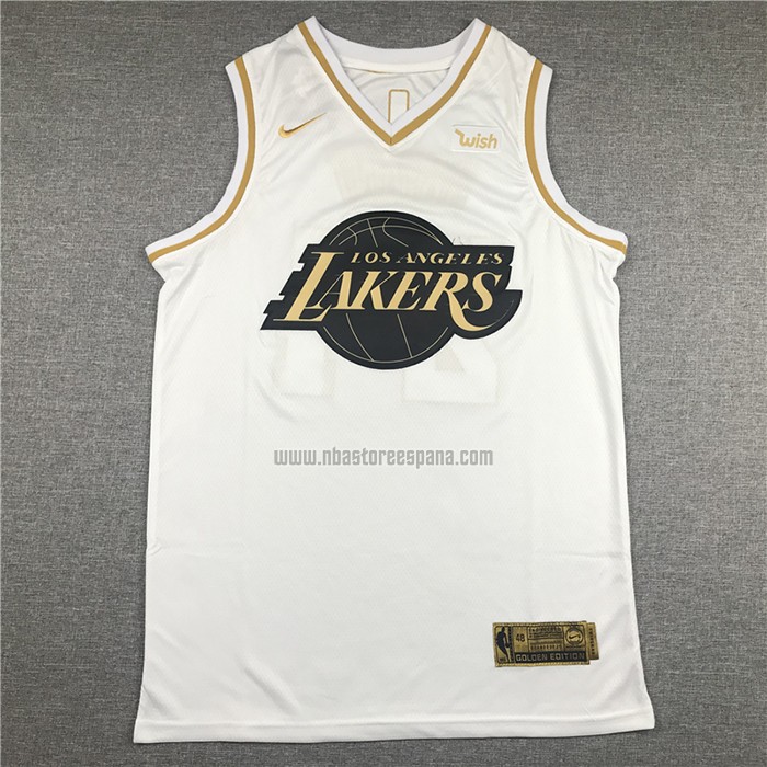 Camiseta Golden Edition Los Angeles Lakers Kobe Bryant NO 24 Blanco